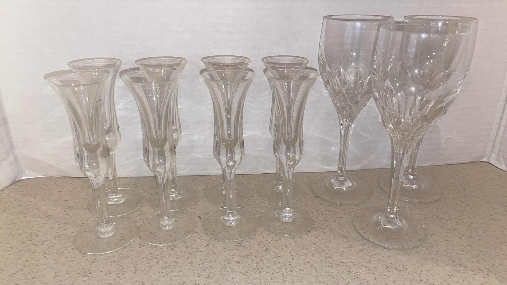 Photo 1 of 8-CORDIAL GLASSES & 3 CRYSTAL WINE GLASSES