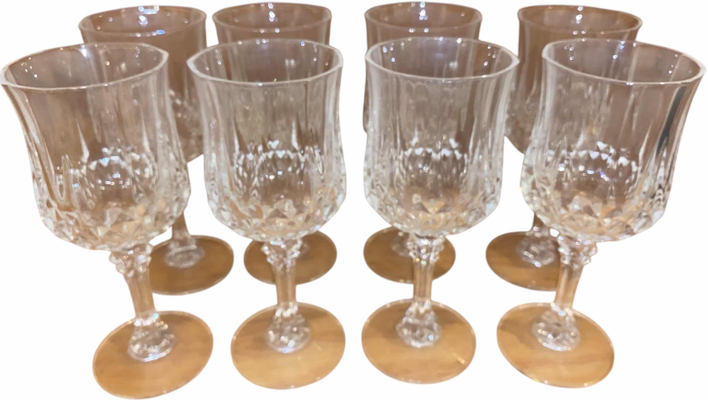 Photo 1 of 8-LONGCHAMPS CRYSTAL RED WINE GLASSES