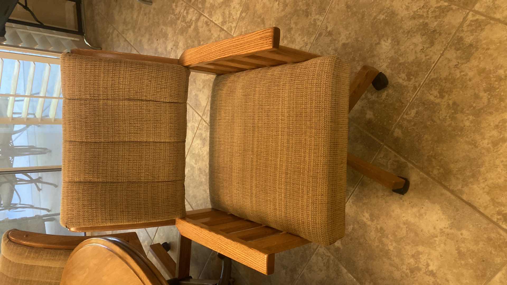 Photo 1 of 48” ROUND 5 PIECE DINING SET- CHAIRS HAVE WHEELS H29”