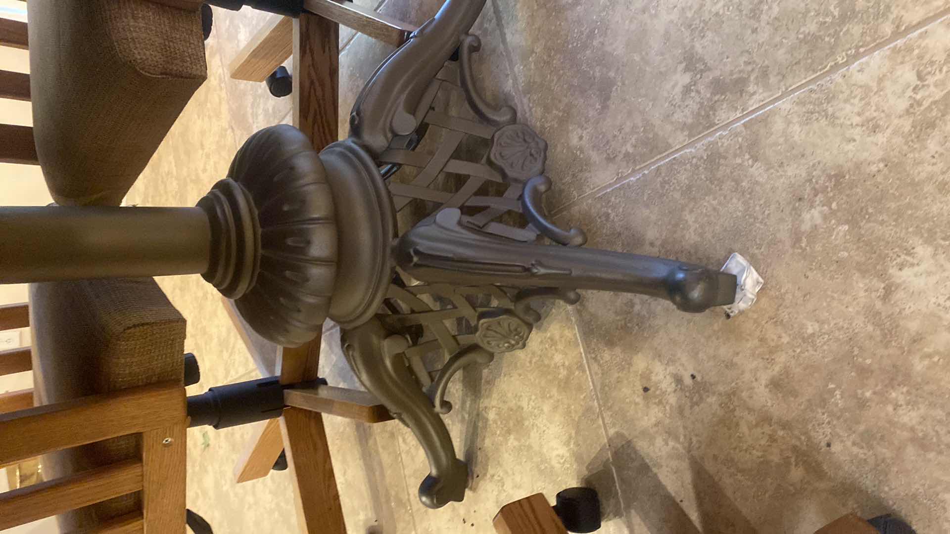 Photo 1 of 48” ROUND 5 PIECE DINING SET- CHAIRS HAVE WHEELS H29”