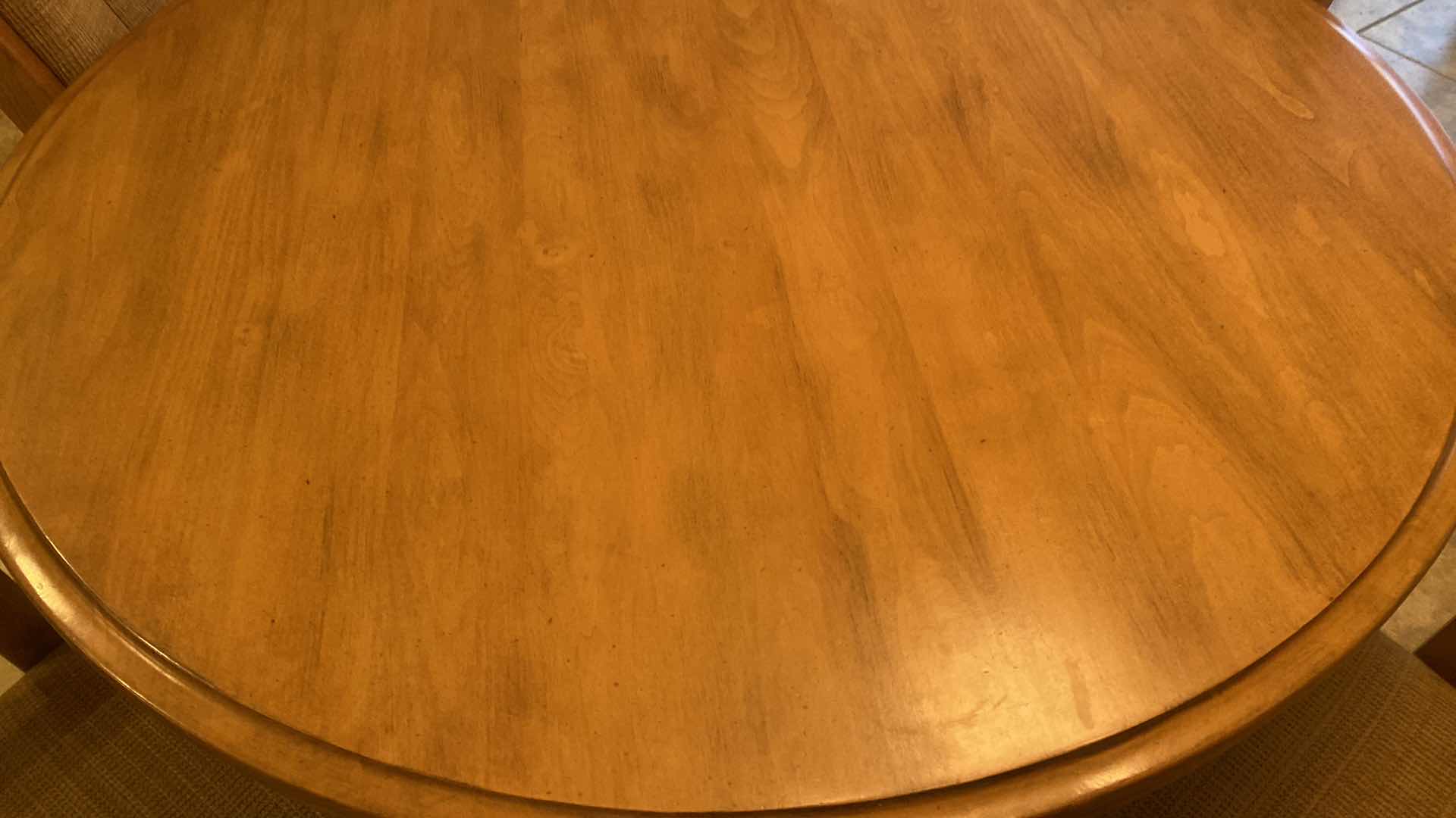 Photo 1 of 48” ROUND 5 PIECE DINING SET- CHAIRS HAVE WHEELS H29”