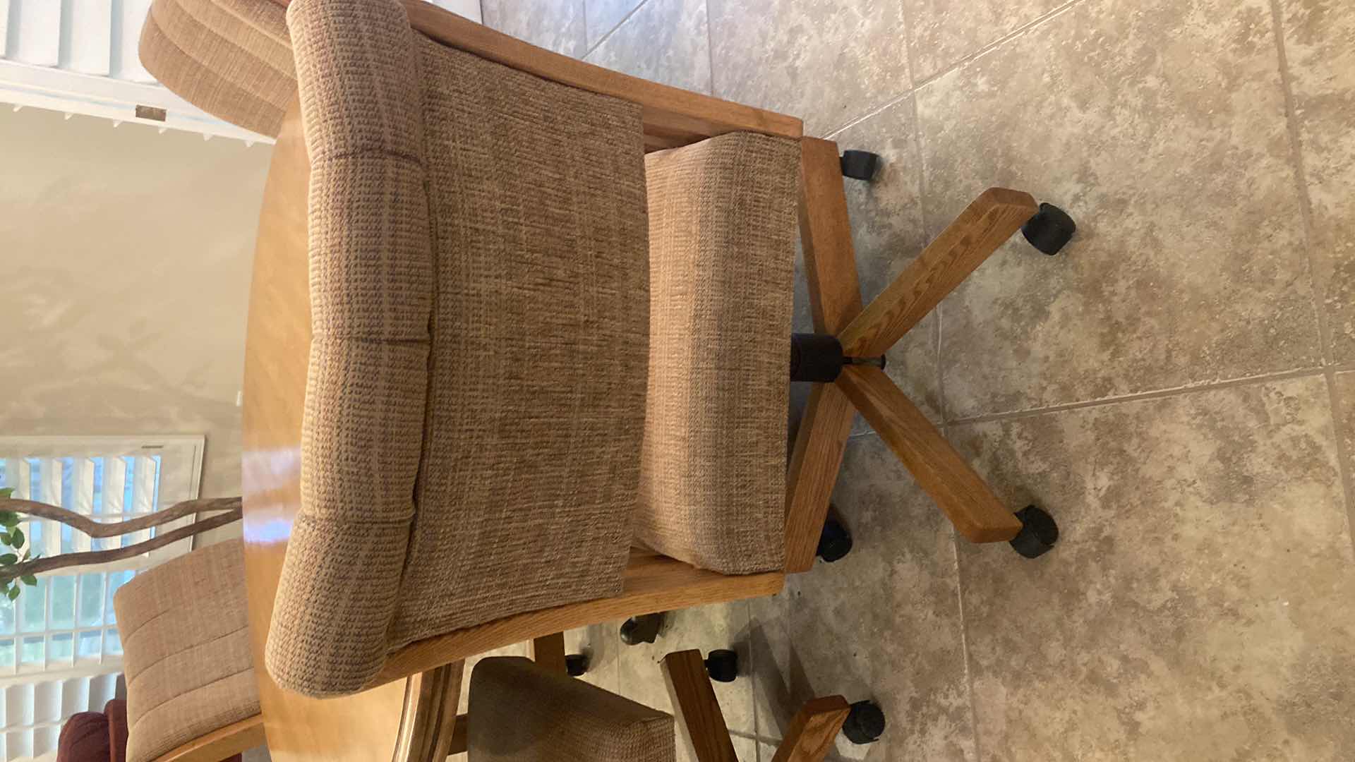 Photo 1 of 48” ROUND 5 PIECE DINING SET- CHAIRS HAVE WHEELS H29”