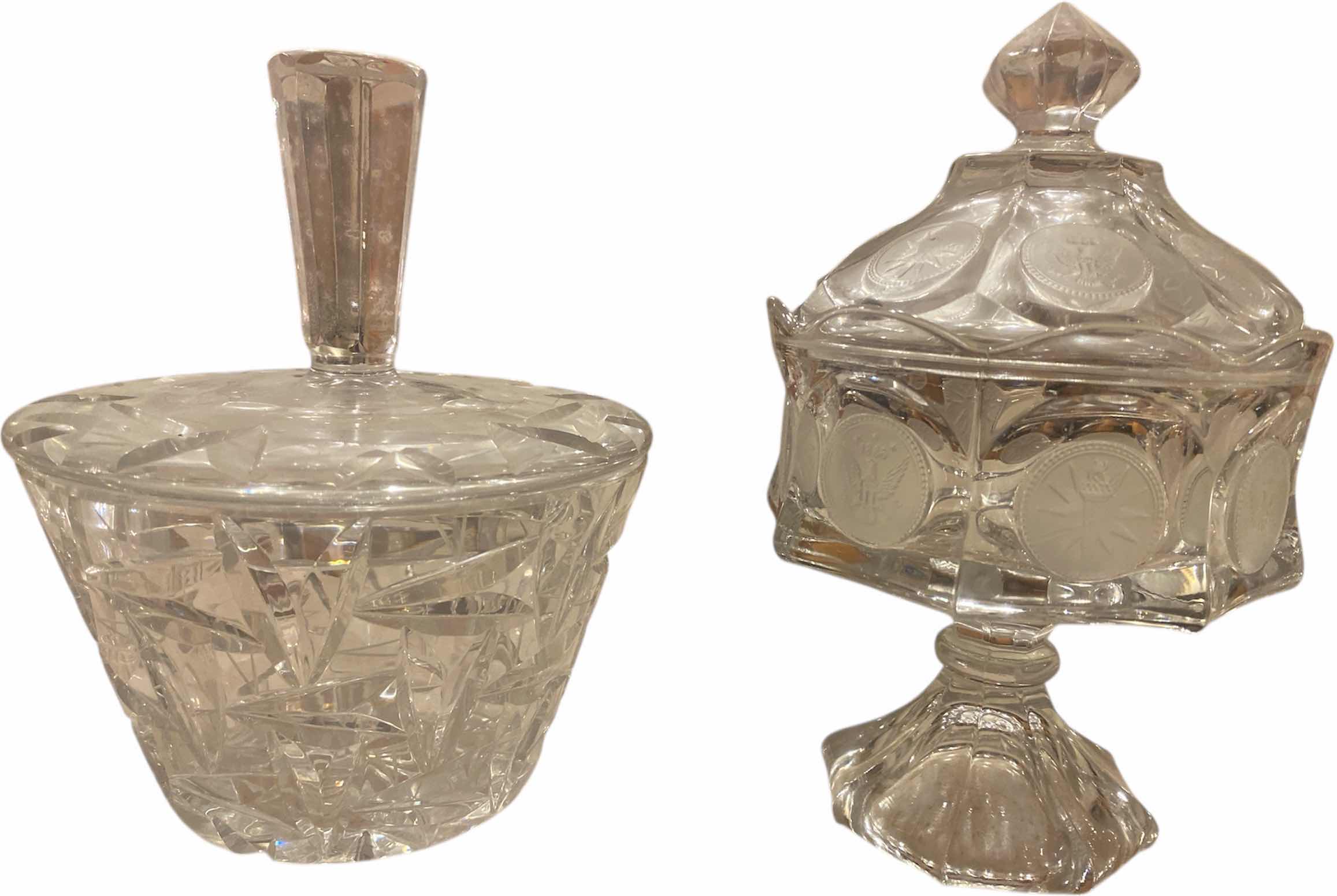 Photo 1 of 2-CRYSTAL COVERED BOWLS