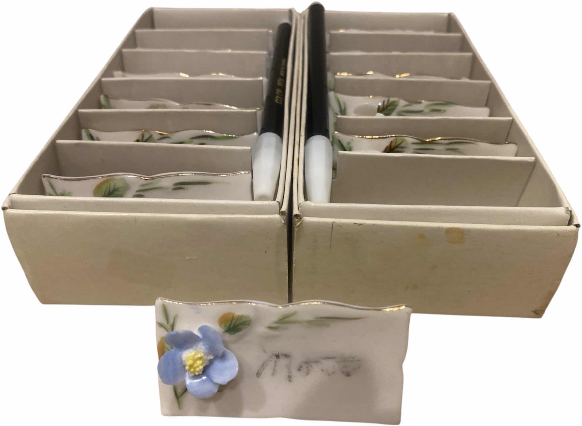 Photo 1 of 12-PLACE CARD SET GLAZED CERAMIC