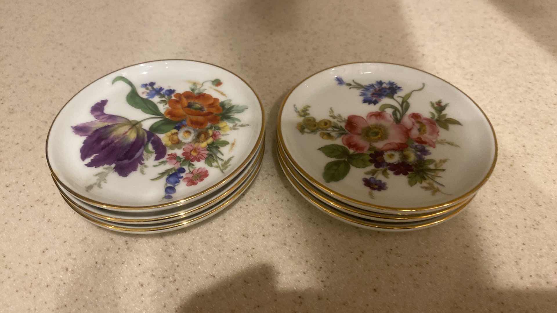 Photo 1 of 9-PORCELAIN & CRYSTAL - TEA CUPS, CANDLESTICK & LIDS