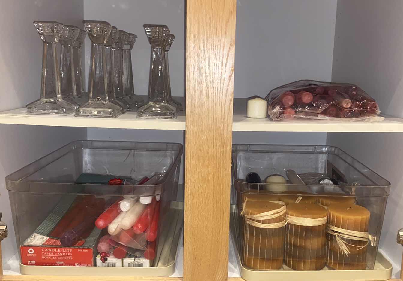 Photo 1 of CONTENTS OF CABINET-CANDLES & 10 CANDLE HOLDERS