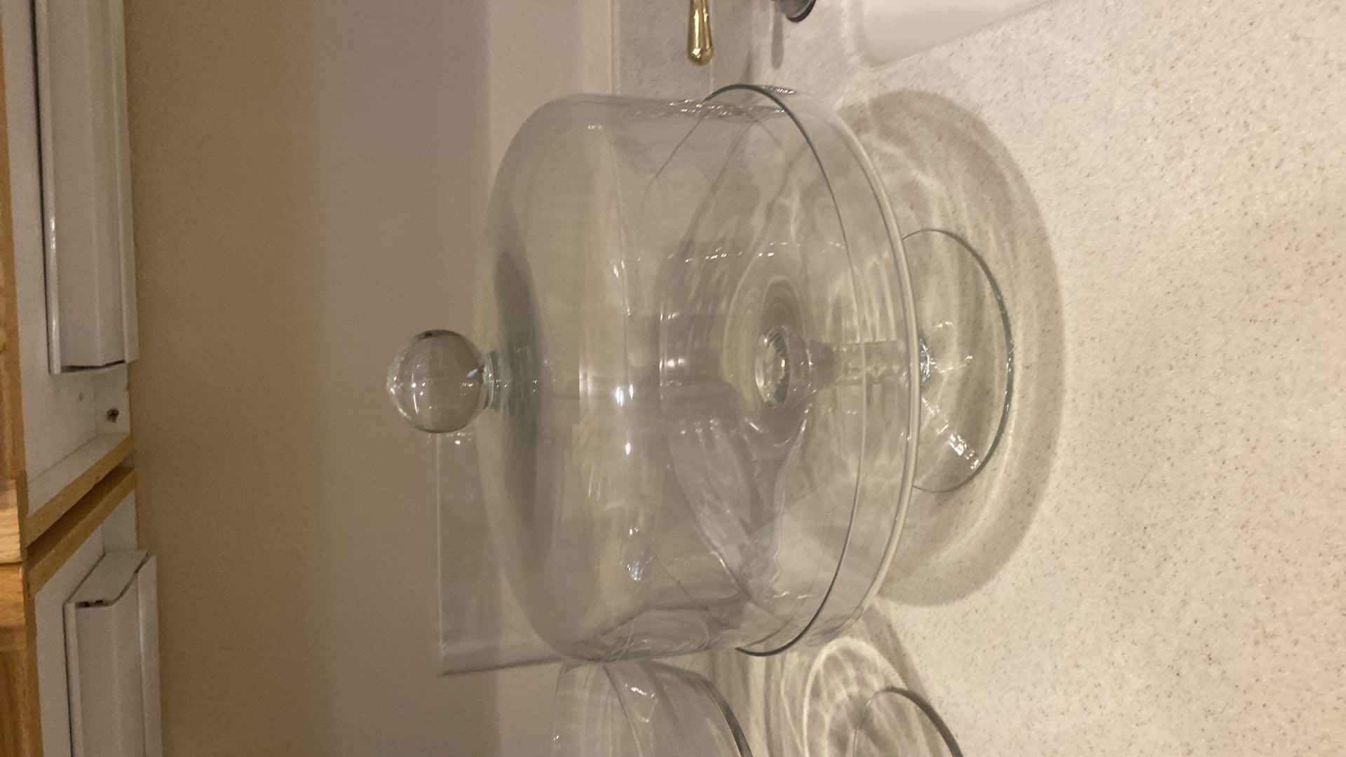 Photo 1 of COMPOTE, CAKE WITH LID & VASE GLASSWARE