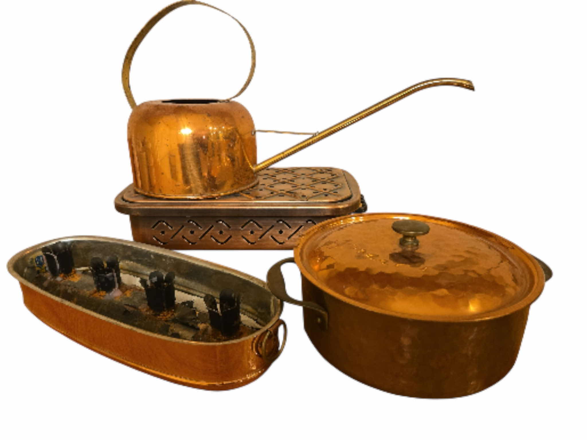 Photo 1 of COPPER COOKWARE, CANDLE HOLDERS & WATERING CAN