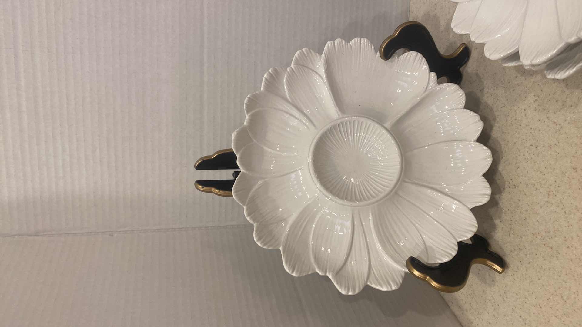 Photo 1 of 4-WHITE CERAMIC APPETIZER SERVING PLATES FROM ITALY 9 1/2”