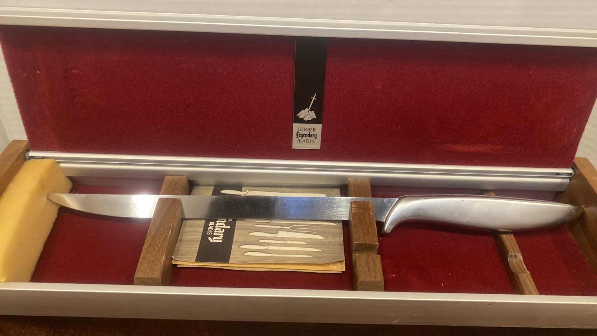 Photo 1 of CARVING KNIFE, WOOD SALAD BOWL & PLATTER