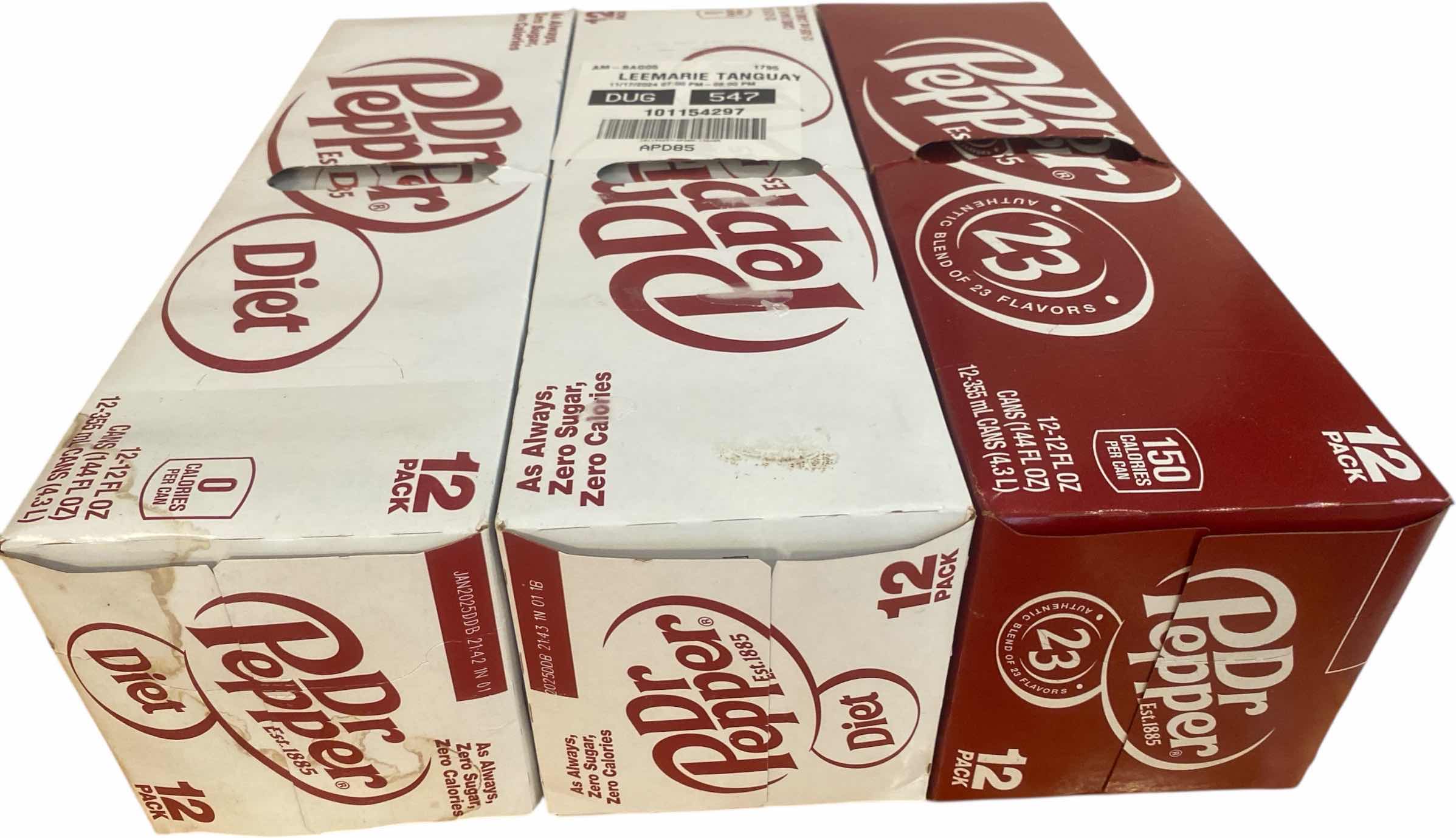 Photo 1 of 3 DR PEPPER DRINKS 12 PACKS