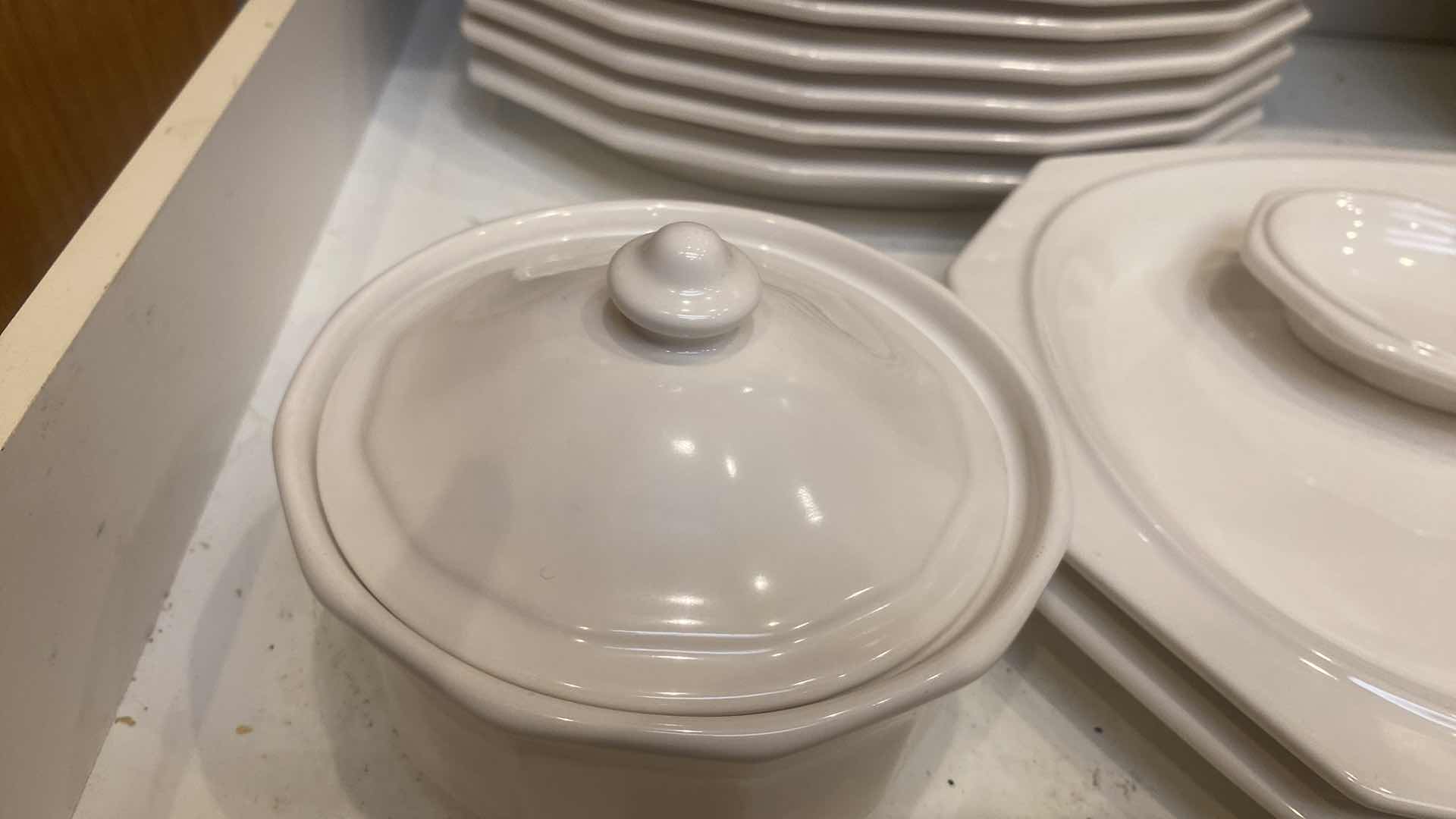 Photo 1 of CONTENTS OF CABINET-PFALTZGRAFF HERITAGE 22 PCS DINNERWARE PLATES, SOUP BOWLS& PLATERS