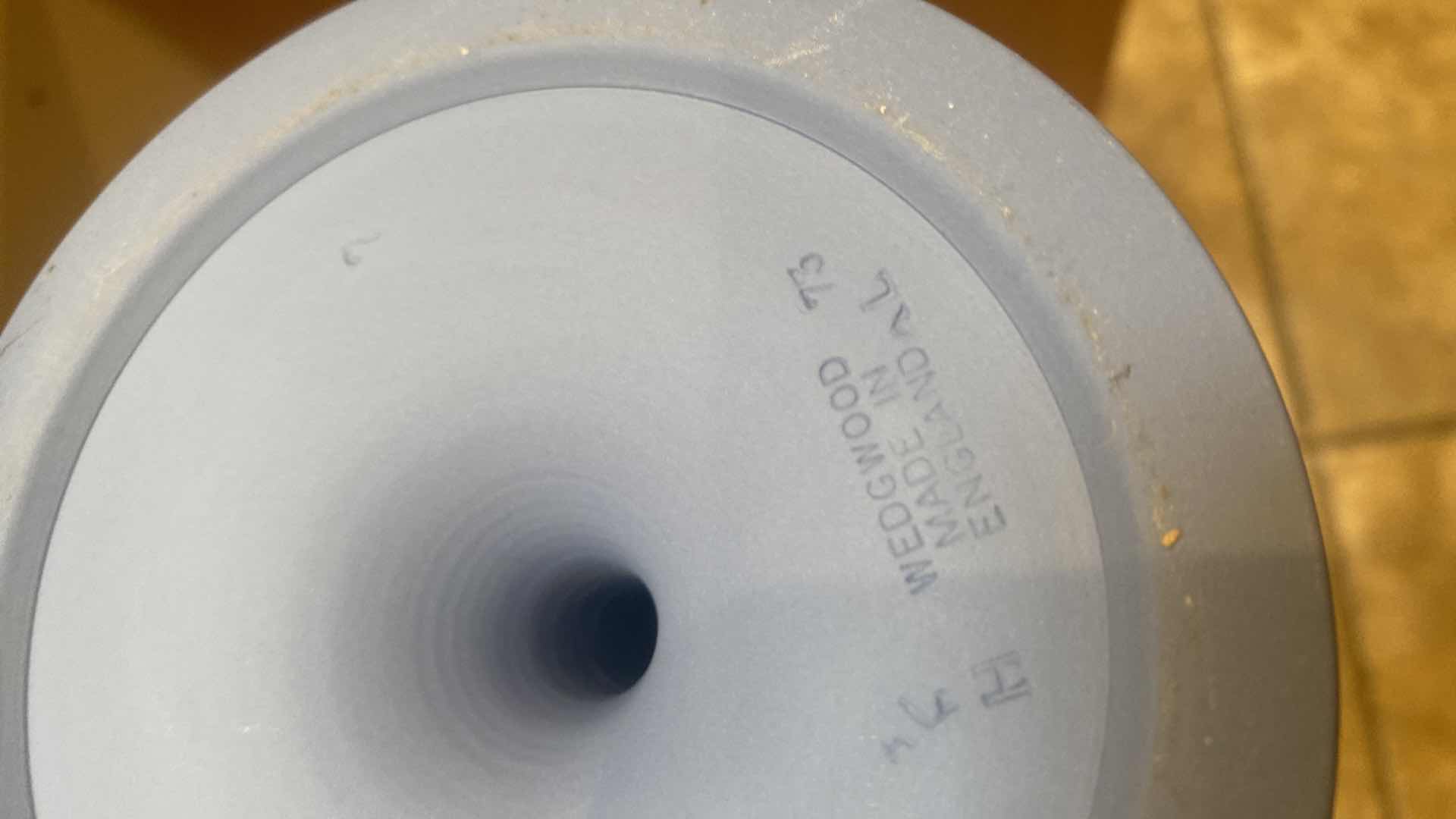 Photo 1 of CONTENTS OF CABINET-4 WEDGWOOD DECOR - FLOWER VASE, TRINKET BIX & CANDLESTICKS H7”