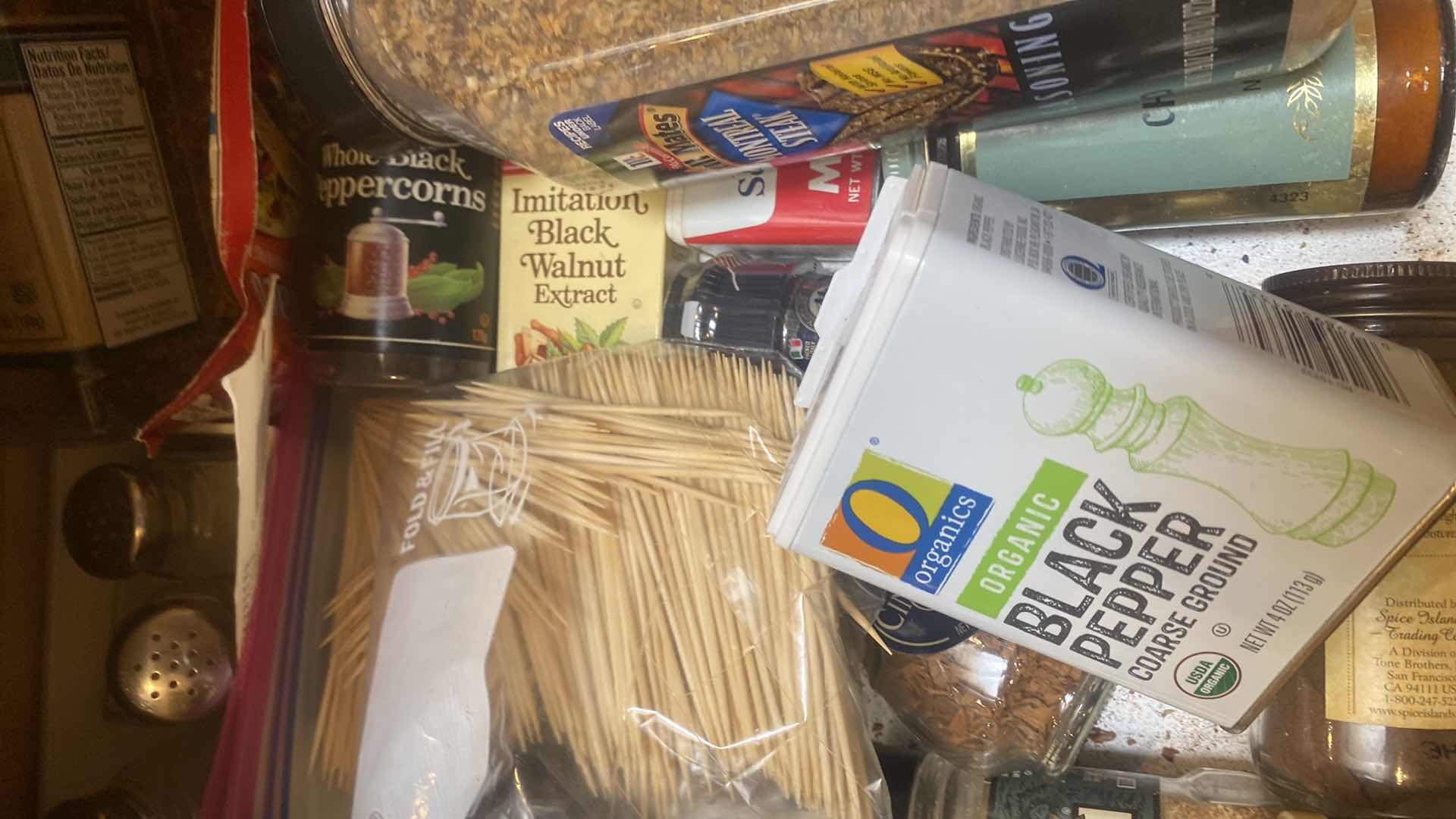 Photo 1 of CONTENTS OF CABINET SPICES SALT & PEPPER SHAKERS