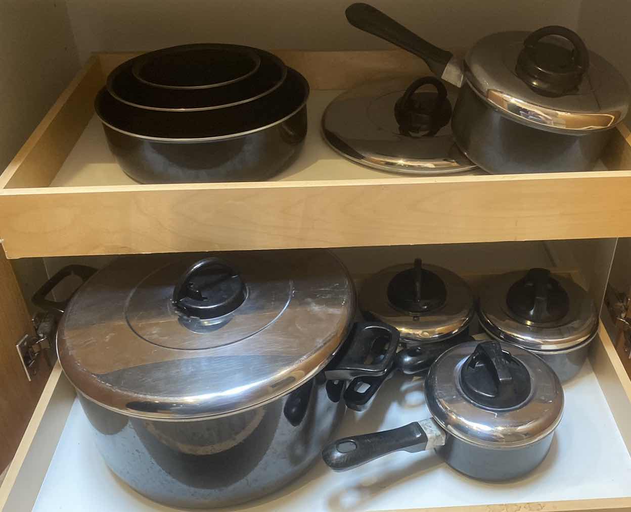Photo 1 of CONTENTS OF CABINET-T FAL POTS AND PANS