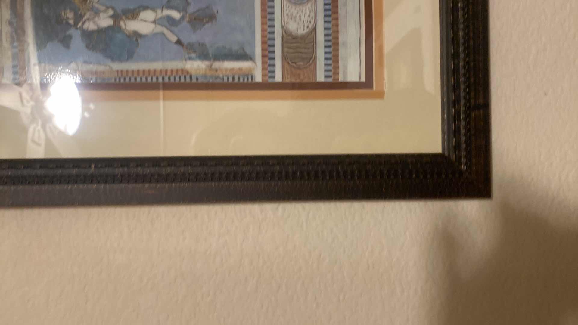 Photo 1 of FRAMED MINOAN BULL LEAPING GRESCO ANCIENT GREECE PRINT ARTWORK 22” x 17 1/2”