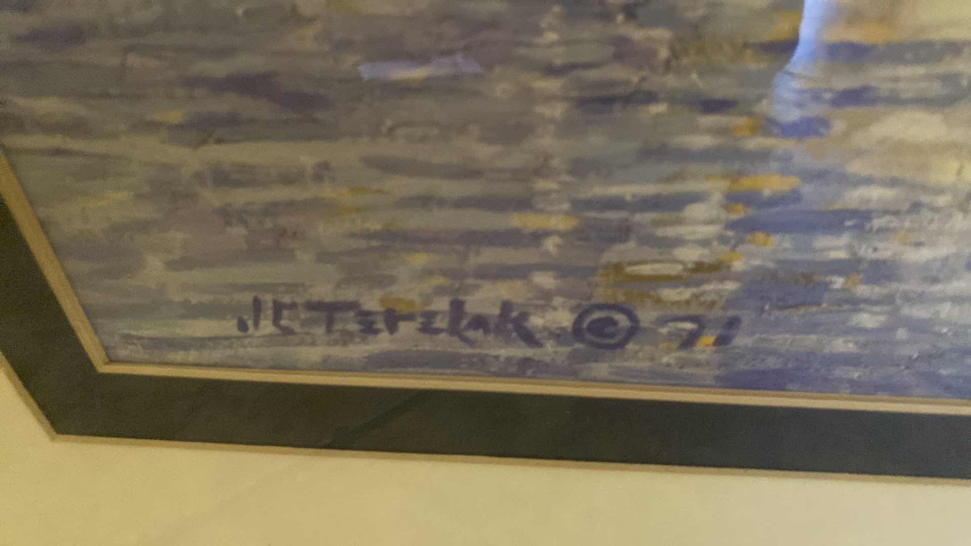 Photo 1 of GOLD WOOD FRAMED “SUMMER SAILING” PRINT BY JOHN TERELAK EST VALUE $375