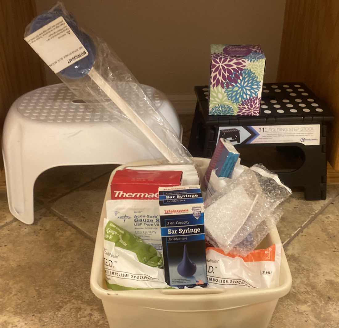 Photo 1 of 2-STEP STOOLS, KLEENEX & FIRST AID SUPPLIES