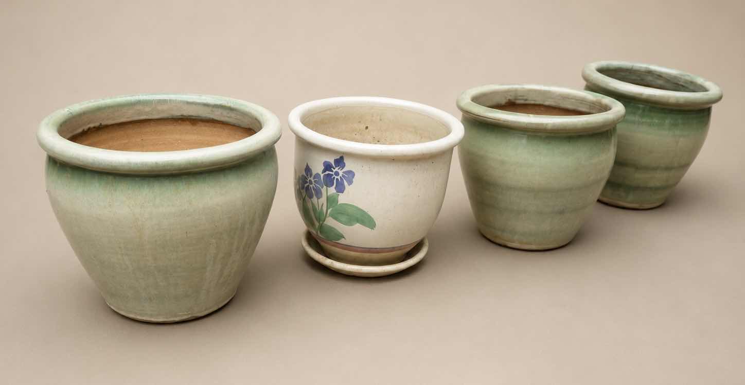 Photo 1 of FOUR CERAMIC OUTDOOR POTS