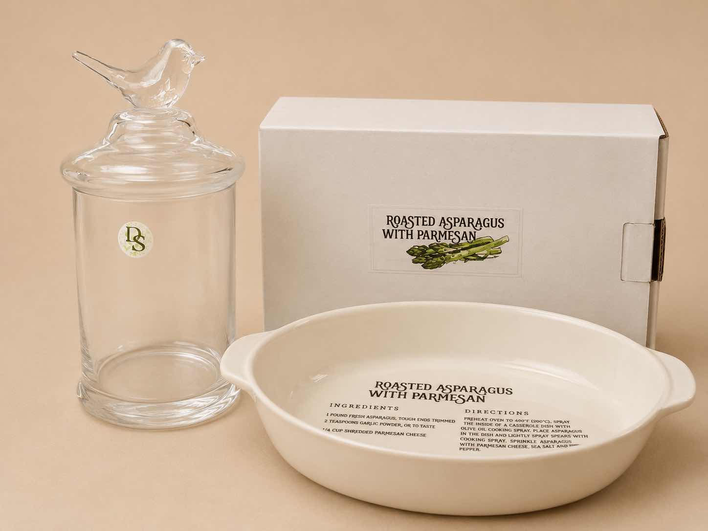Photo 1 of ROASTED ASPARAGUS BOWL AND LID CANISTER WITH BIRD