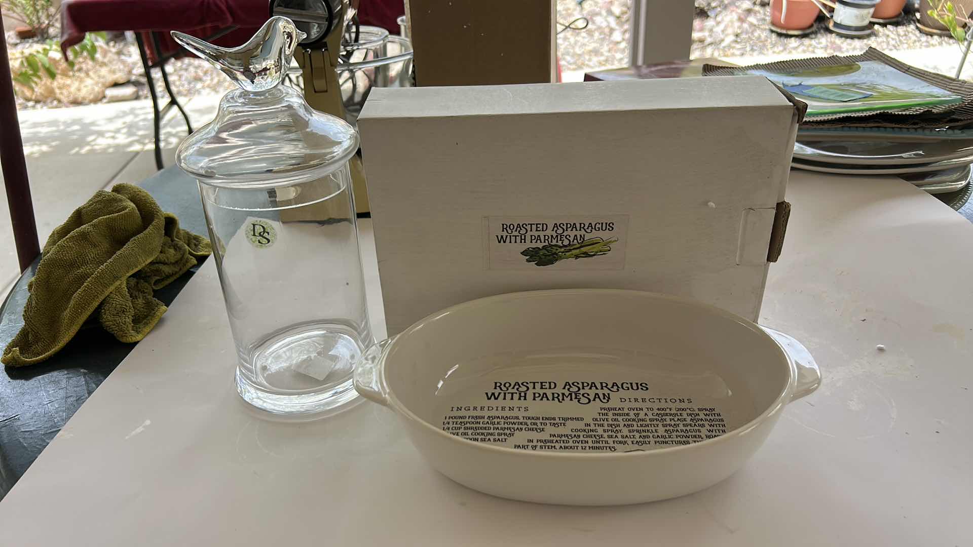 Photo 1 of ROASTED ASPARAGUS BOWL AND LID CANISTER WITH BIRD