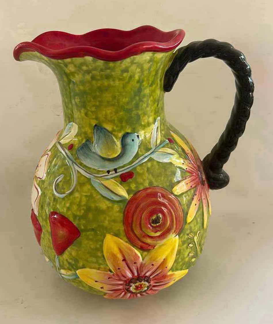 View 1 of FIELD OF FLOWERS PITCHER BY CYPRESS HOME $35 H10”