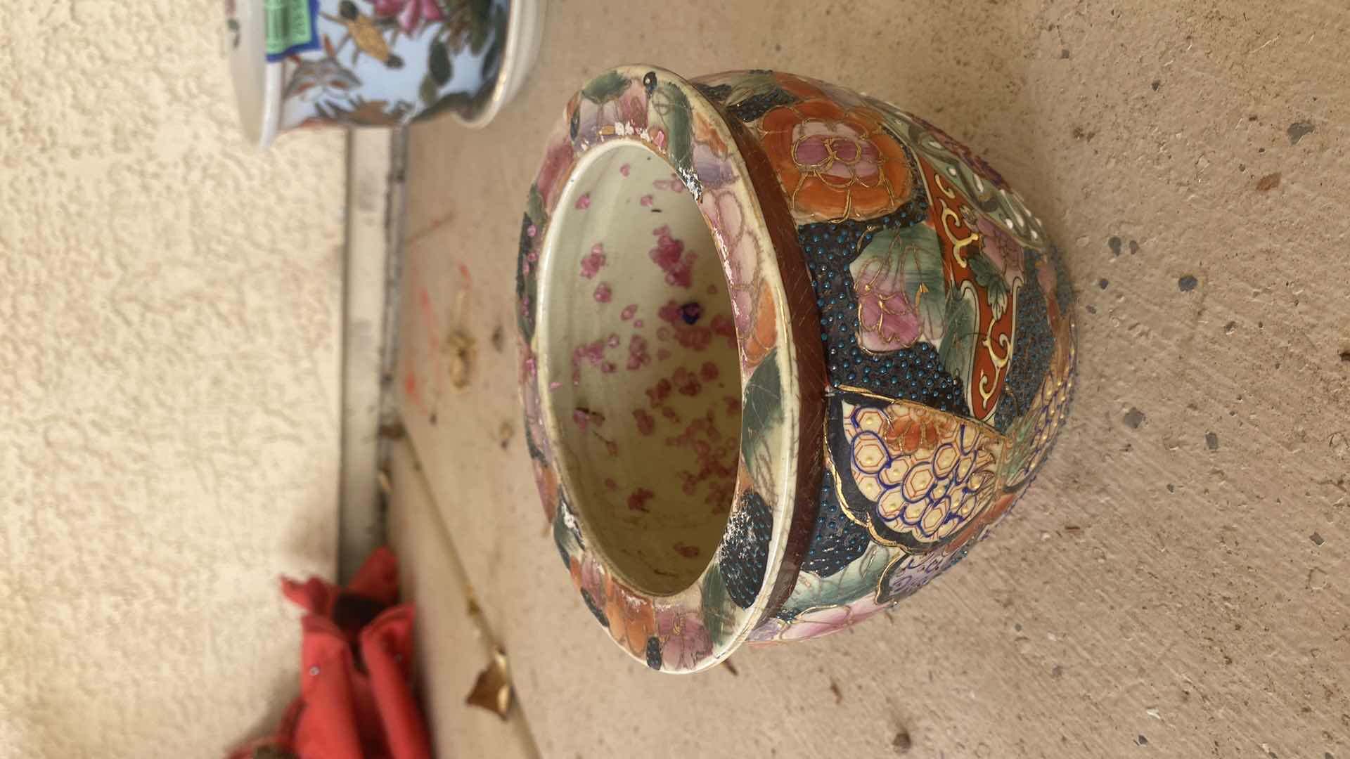 View 3 of VINTAGE JAPANESE SATSUMA STYLE PLANTER 6” X 5”