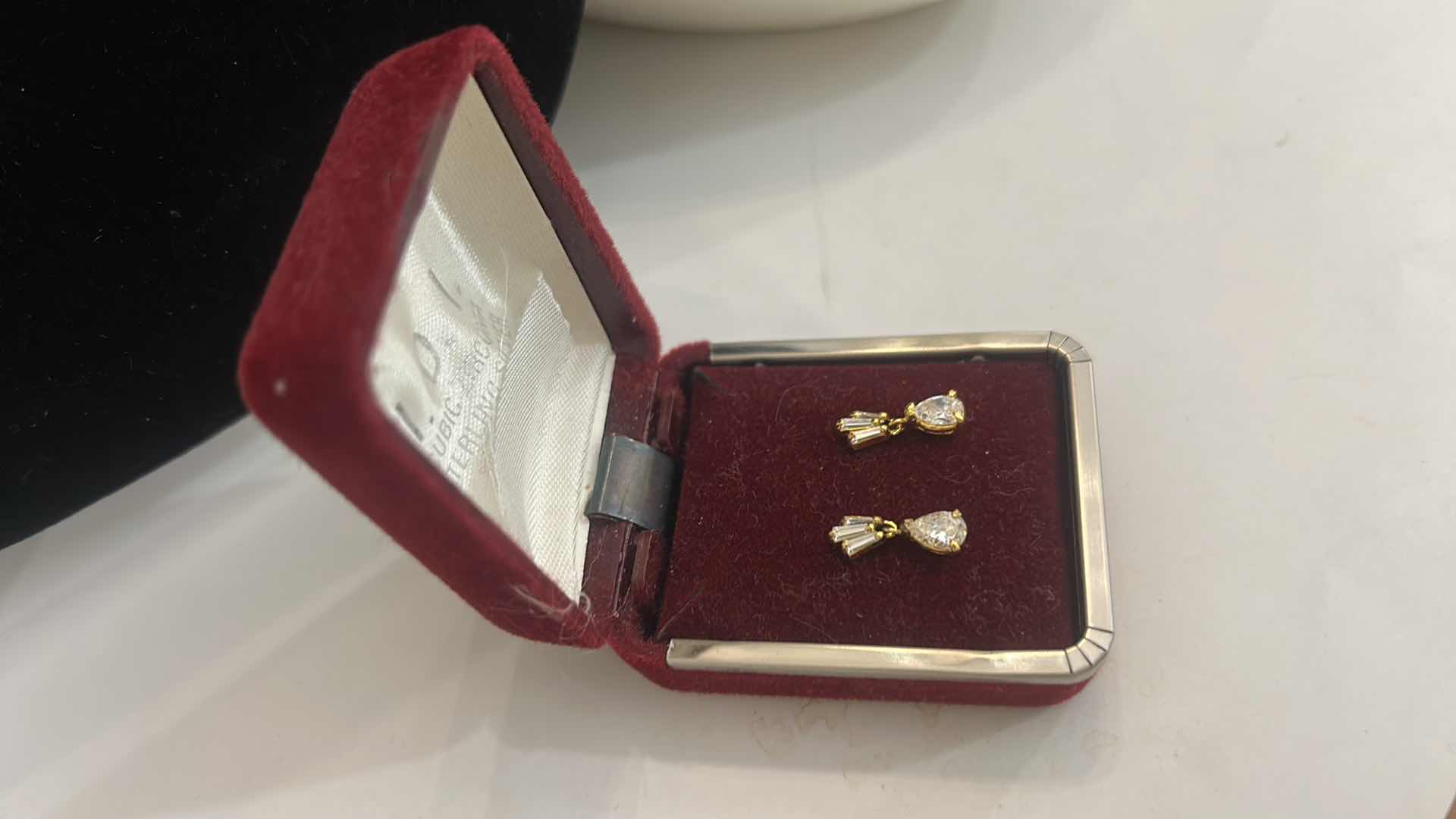 Photo 1 of STERLING AND CUBIC ZIRCONIA PIERCED EARRINGS