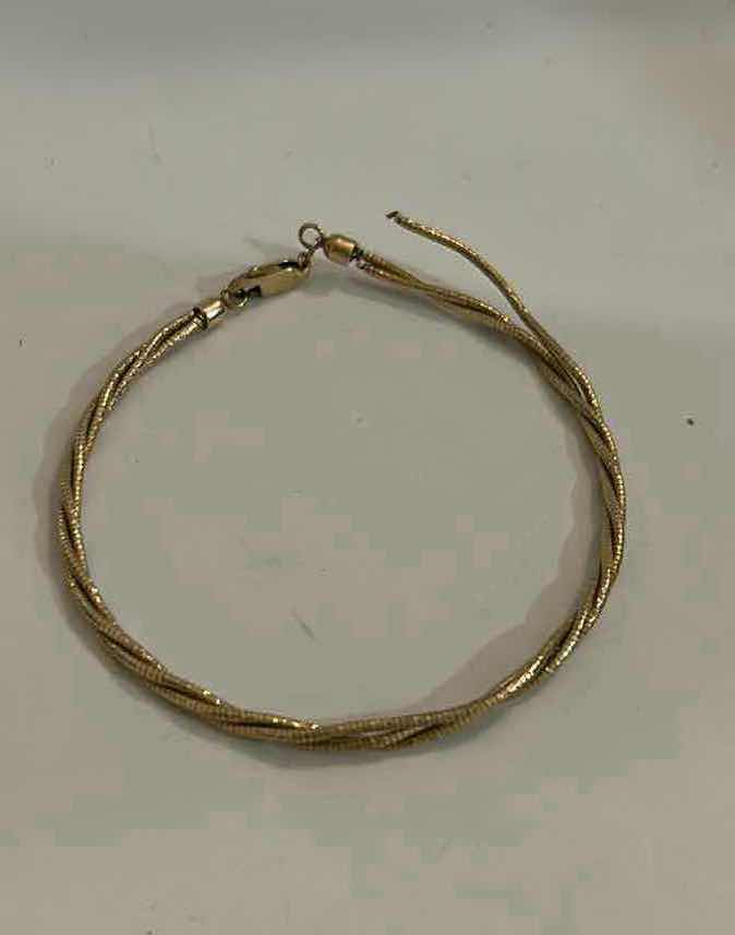 Photo 1 of 14K GOLD BRACELET (ONE STRAND IS BROKEN OFF)