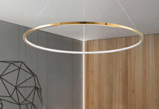 Photo 1 of NIB-ALEXANDRIA GOLD LED SPIRAL CHANDELIER DIAMETER 156cm x 10cm LL-1109-MF