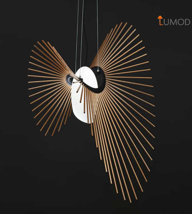 Photo 1 of NIB - REMY ARTISTIC GOLD MULTIPLE RODS WITH GLASS BALL PENDANT  LIGHT 40cm x 70cm LL-1023-MF
