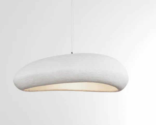 Photo 1 of NIB - WABI-SABI RUSTIC STYLE WHITE TEXTURED LED PENDANT DIAMETER 32” LL-1031-MF