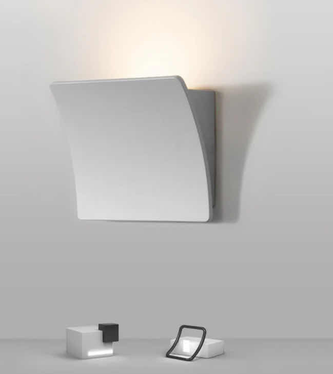 Photo 1 of Nib - MiniMALIST HIGH GLISS WHITE LED GYPSUM SPOTLIGHT 7.4” x 6.2” LL-1033-MF