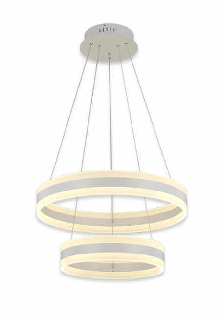 Photo 1 of NIB - ALARA CHIC ROUND WHITE RING PENDANT CEILING LIGHT DIAMETER 24” x 16” LL-1087-MF