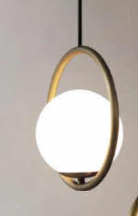 Photo 1 of NIB - SERGIO VINTAGE BRONZE GLASS BALL IN CIRCLE HANGING PENDANT LIGHT 350cm CIRCLE, BALL 200cm LL-1046-MF