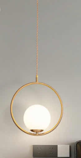 Photo 1 of NIB - SERGIO VINTAGE BRONZE GLASS BALL IN CIRCLE HANGING PENDANT LIGHT 350cm CIRCLE, BALL 200cm LL-1046-MF