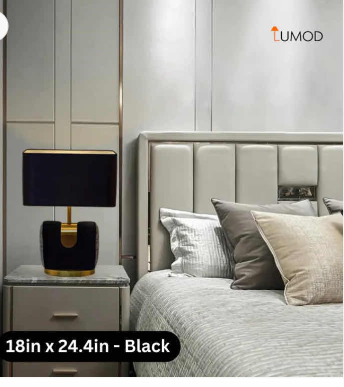 Photo 1 of NIB - HARPER UNIQUE LUXURY BLACK TABLE LAMP 18“ x 24.4“ LL-1041-MF