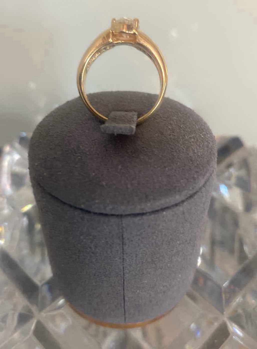 Photo 1 of 14K YELLOW GOLD W. 1CT OVAL DIAMOND & .50CT BAGUETTE DIAMOND RING-4.4G SIZE 6