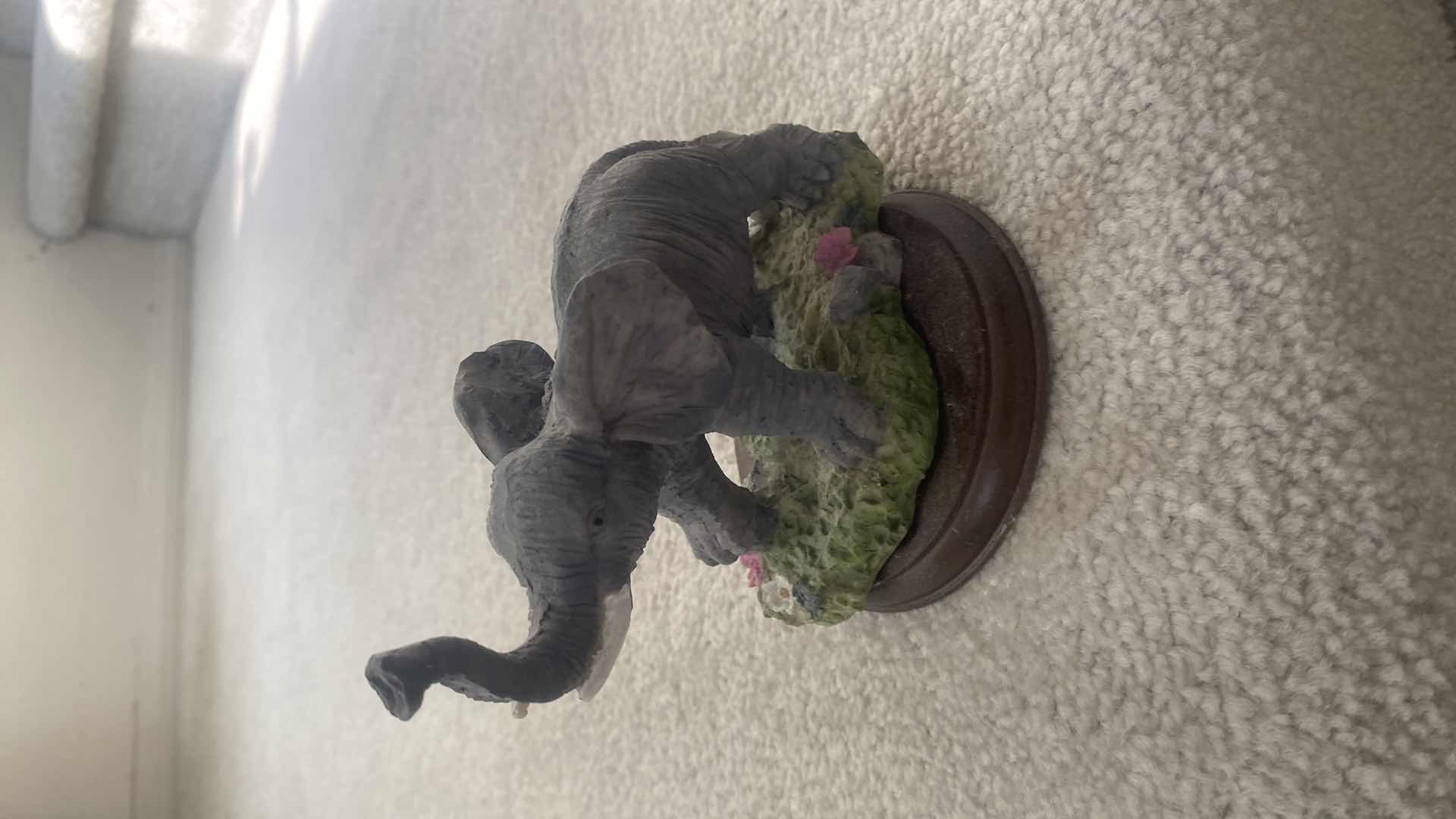 Photo 1 of 2- SCULPTURES PORCELAIN DOLPHINS & ELEPHANT LARGEST 7 1/2” x 8 1/2”