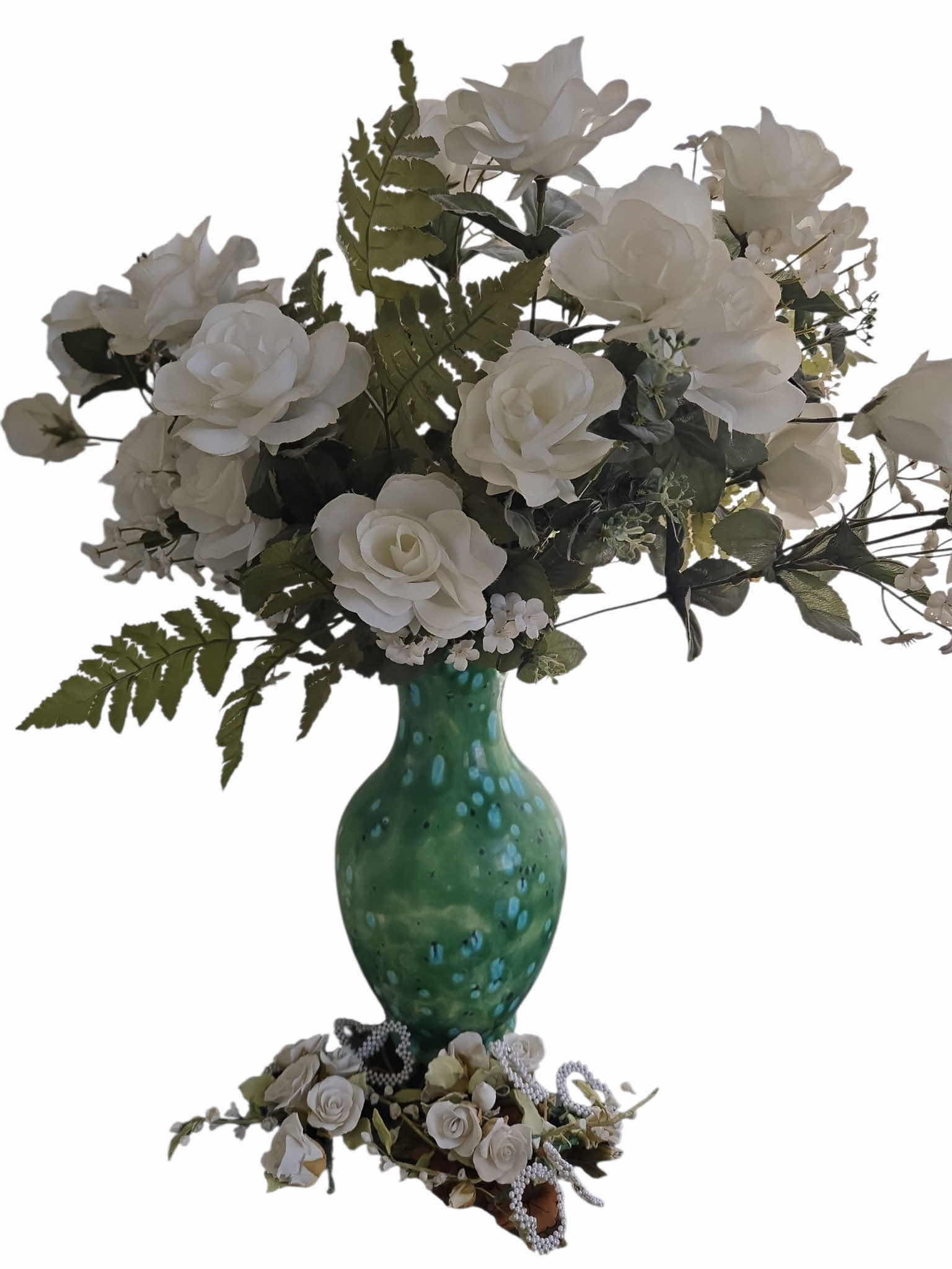 Photo 1 of SUN CERAMIC VASE WITH FAUX FLORAL VASE H12”