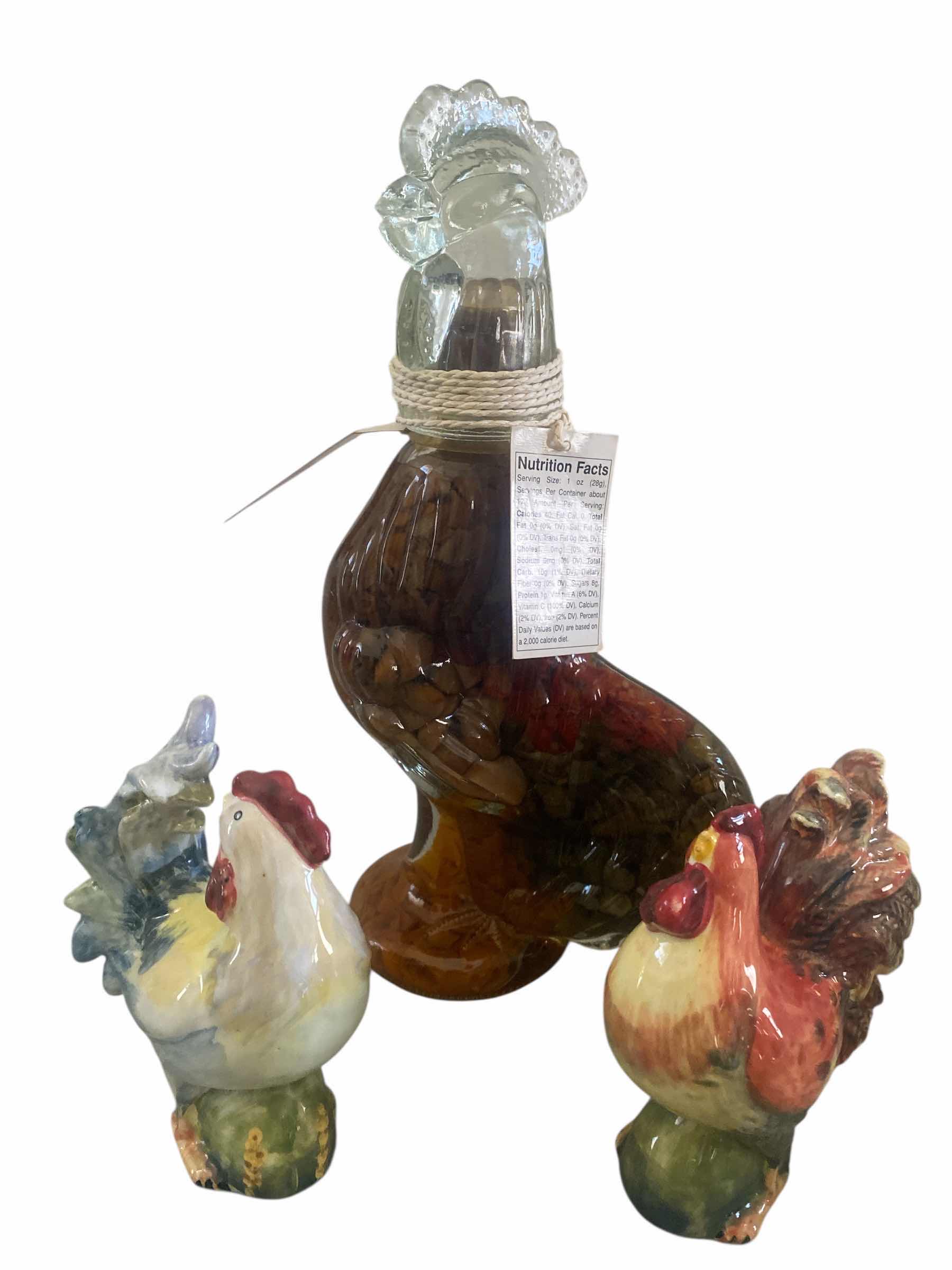 Photo 1 of ROOSTER SALT & PEPPER AND ROOSTER VINEGAR H12”