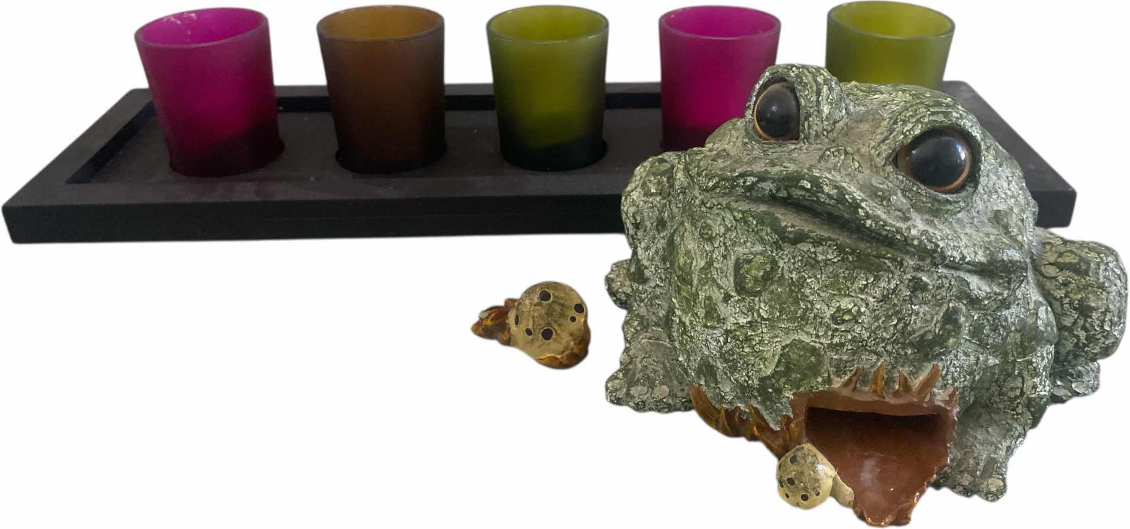 Photo 1 of TOAD HOLLOW 2 PIECE FIGURINE 6” x 4 1/2 & VOTIVE HOLDER