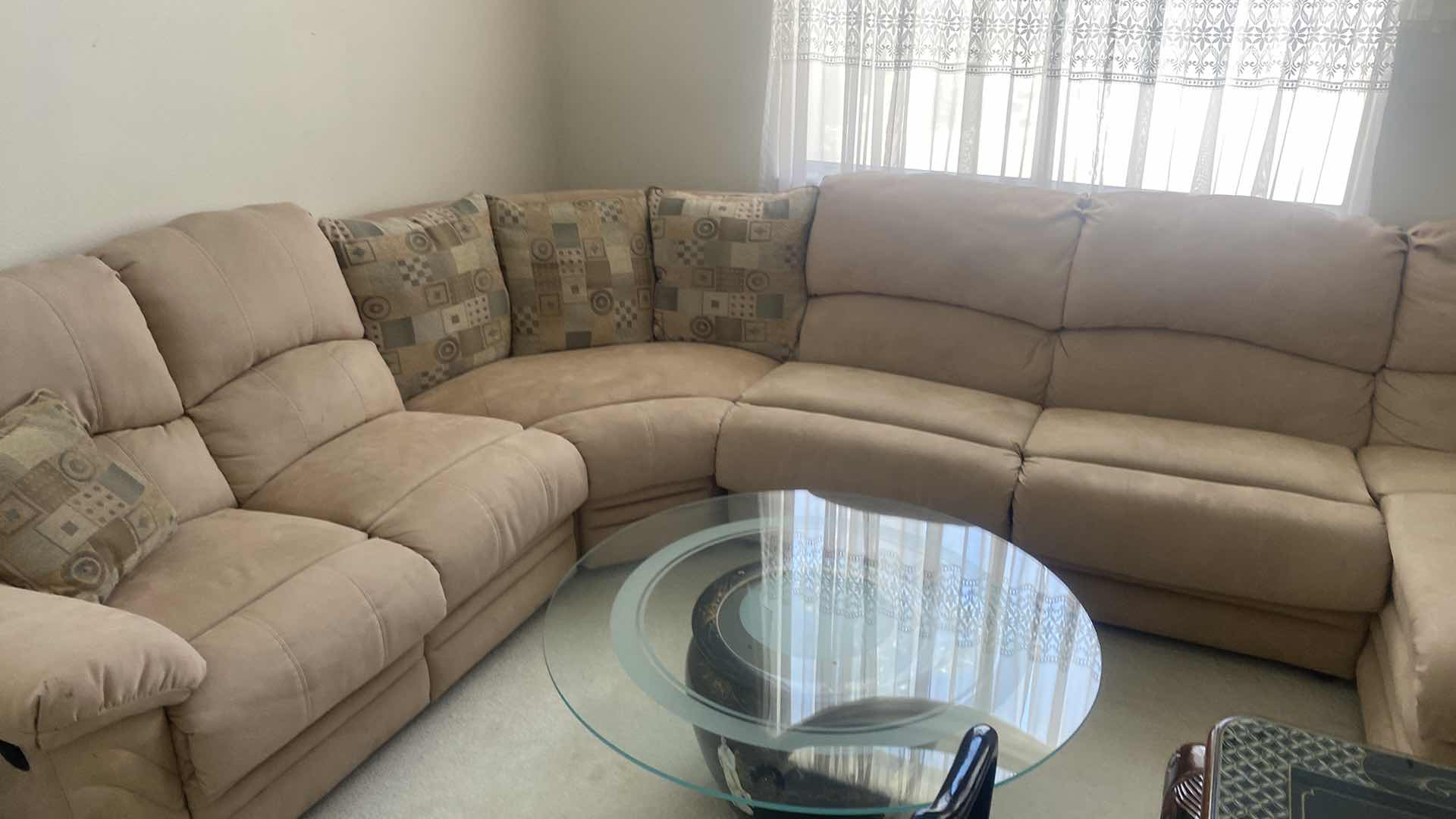 Photo 1 of MICROFIBER SECTIONAL WITH RECLINER ON ONE END & CHAISE ON END 106“ x 140“