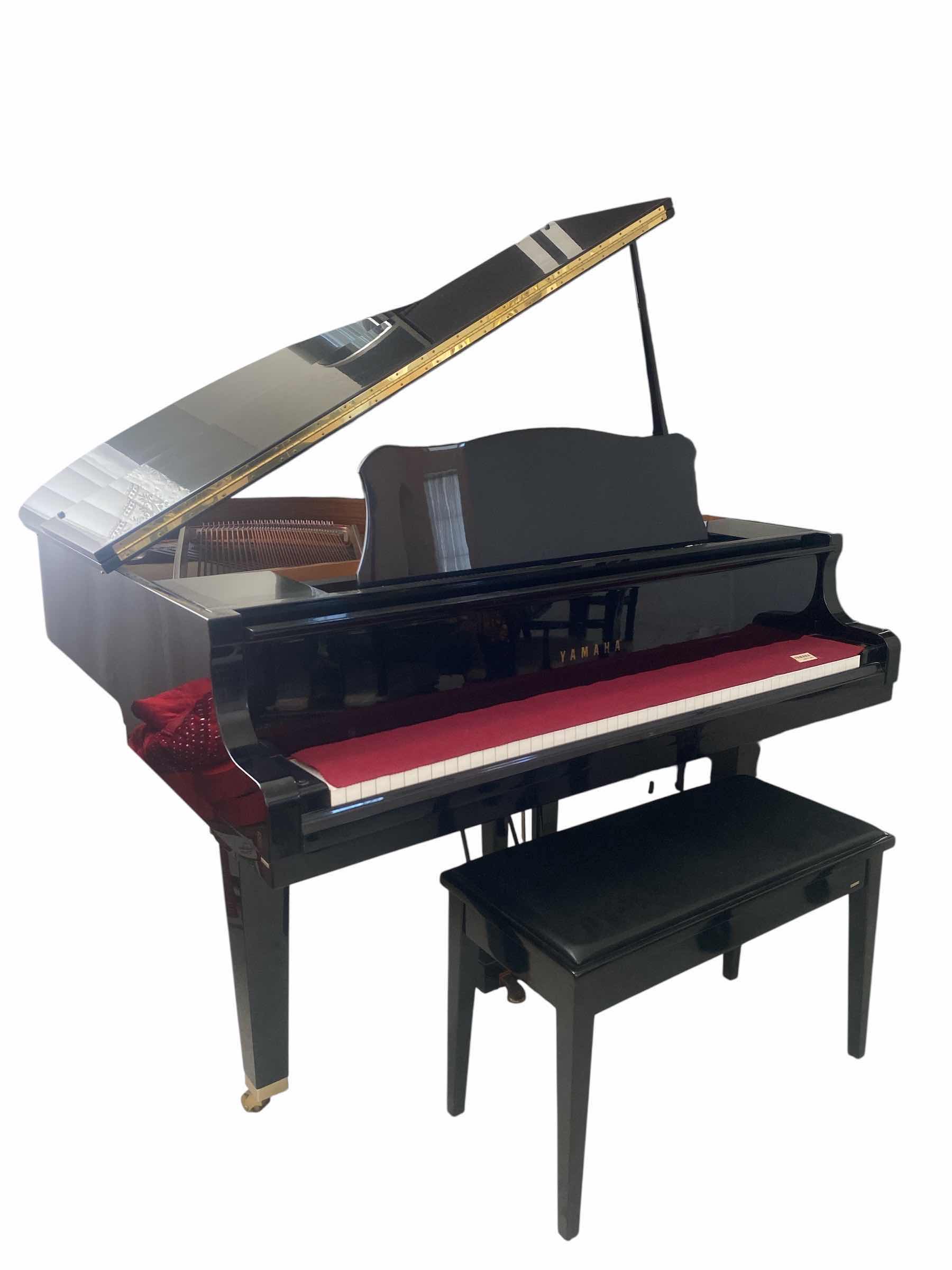 Photo 1 of YAMAHA BABY GRAND PIANO MODEL POLISHED EBONY GP1 PE WITH BENCH & KEYS DUST COVER 5’ 3” X 56” H37” Original Price $9200 