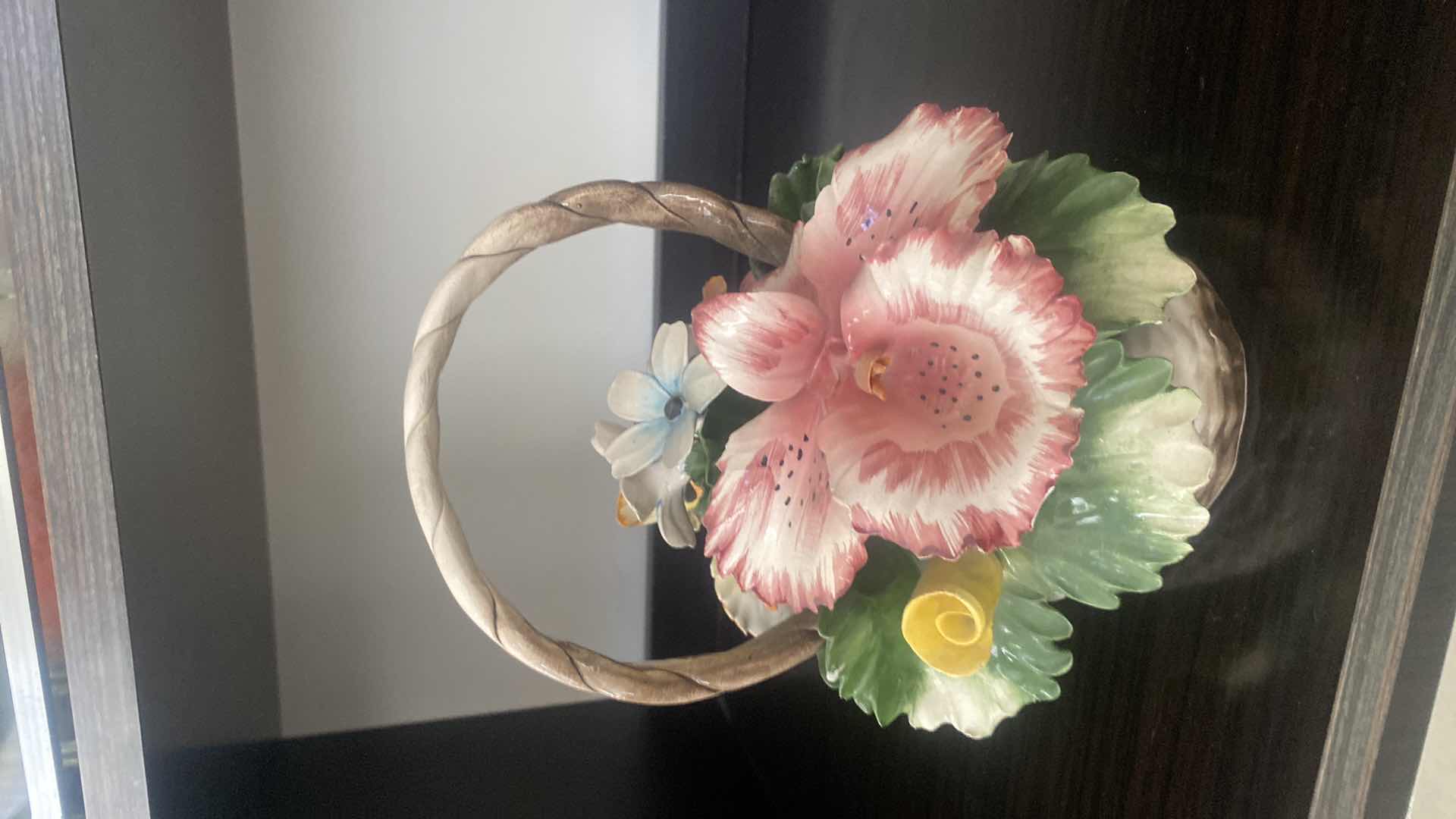 Photo 1 of CAPODIMONTE CERAMICS FLORAL BASKET 10” x 9”