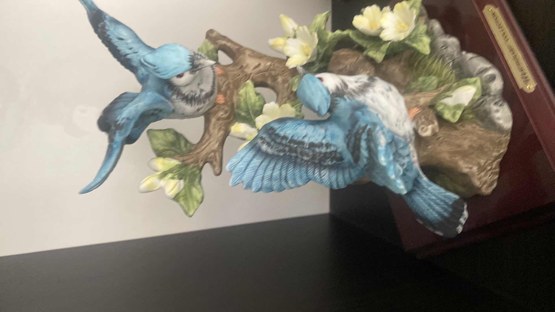 Photo 1 of PAIR OF WESTMINSTER COLLECTION  CERAMIC BIRDS WITH STANDS 8” x 9”