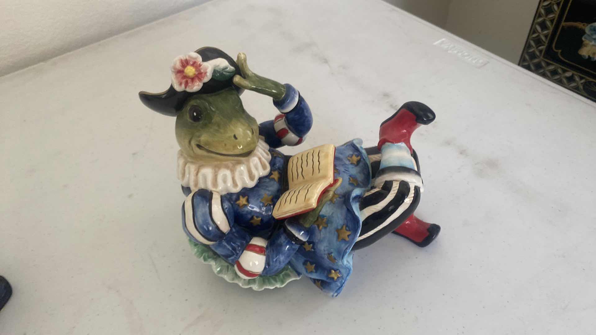 Photo 1 of PAIR OF CERAMIC FROGS LARGEST 8” x 6 1/2”