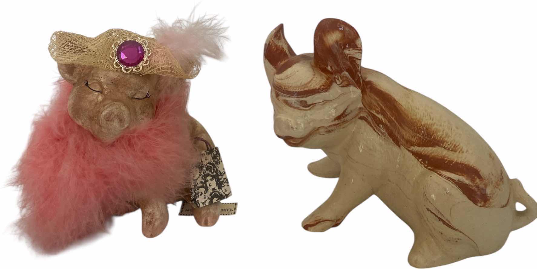 Photo 1 of PAIR OF CERAMIC PIGS LARGEST 9 1/2” x 5 1/2”