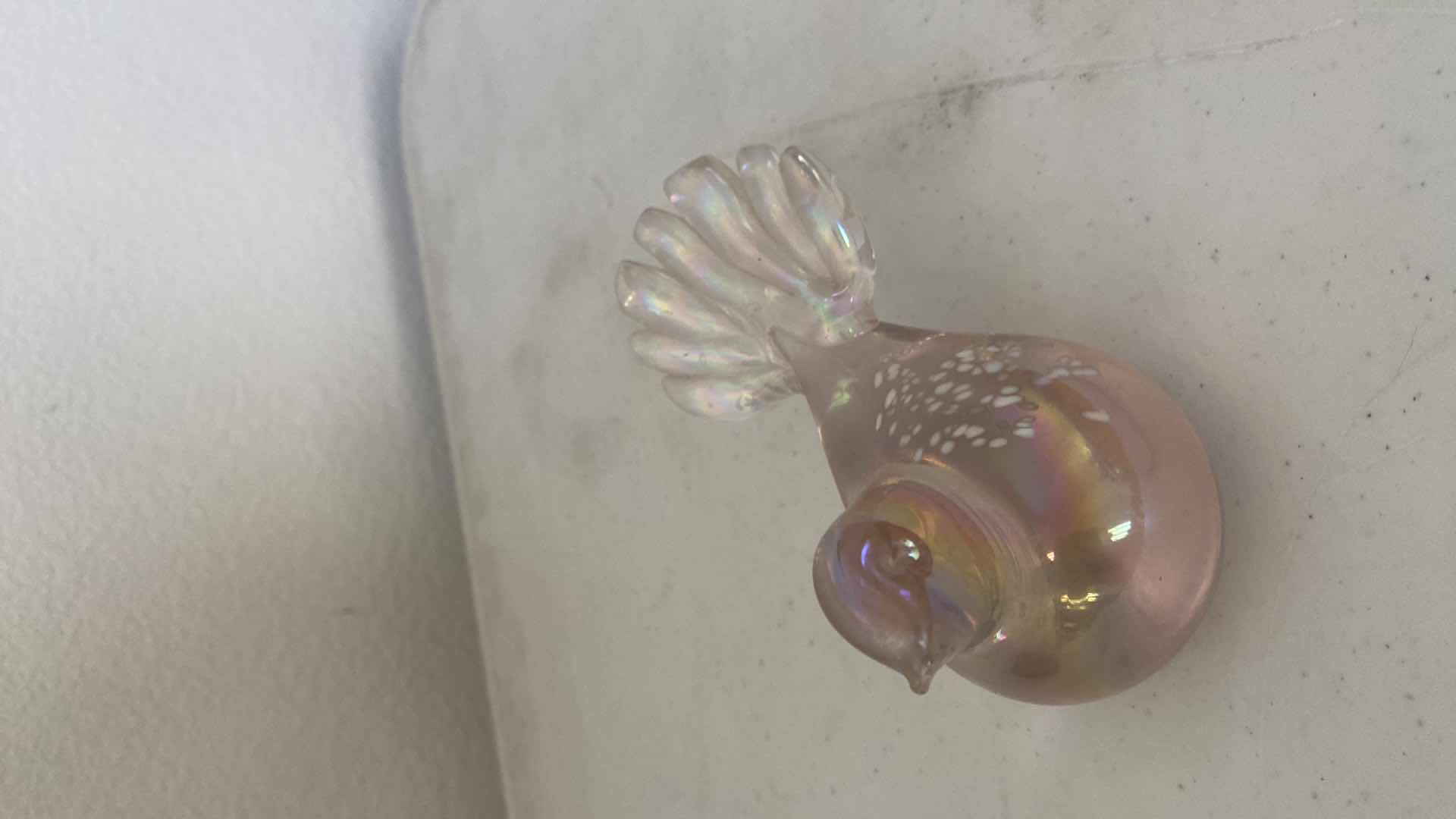Photo 1 of SILVESTRI GLASS DOVE & WESTMINSTER CERAMIC BIRD FIGURINE ON STAND 9 1/2” x 9”