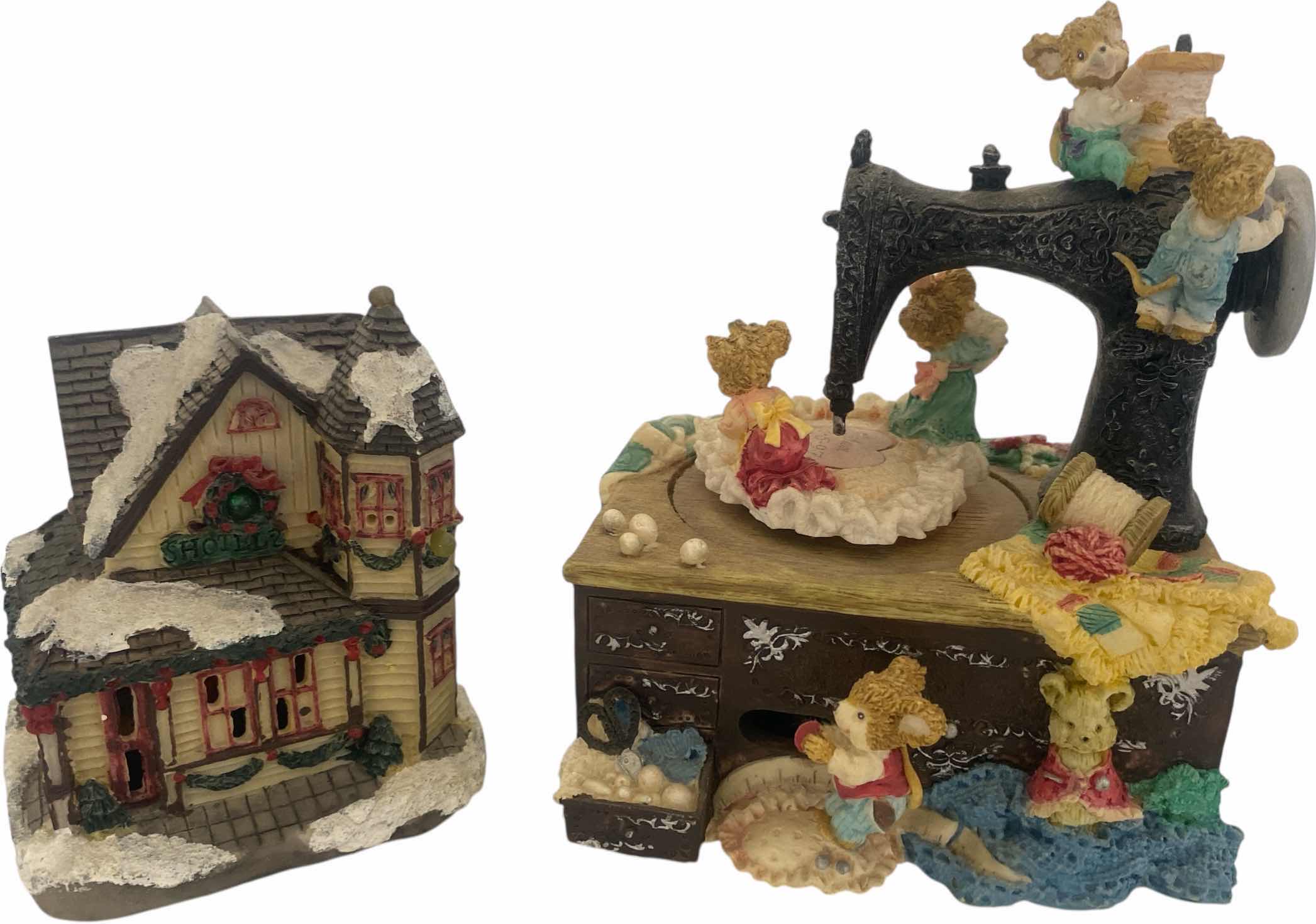 Photo 1 of SEWING MUSIC BOX PLAYS WHISTLE WHILE YOU WORK & HOUSE LARGEST 5” x 6”